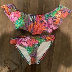 Trina Turk Off Shoulder Bikini swimsuit Set Sz 8